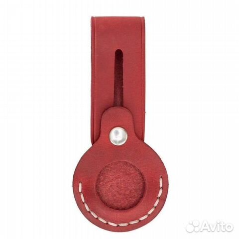 Кожаный чехол для Apple AirTag, с заклепкой, крас