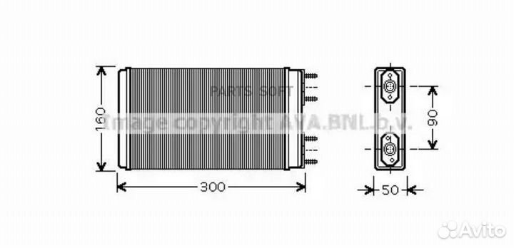 AVA LA6019 Радиатор отопителя салона 2126 serie