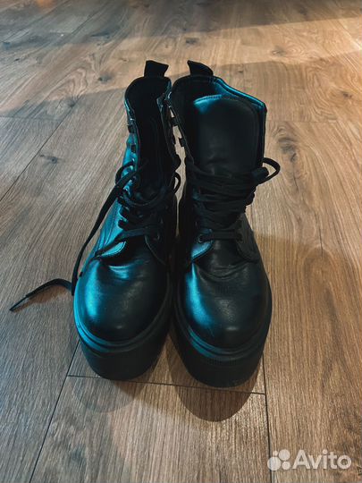 Кожанные ботинки на платформе ASOS