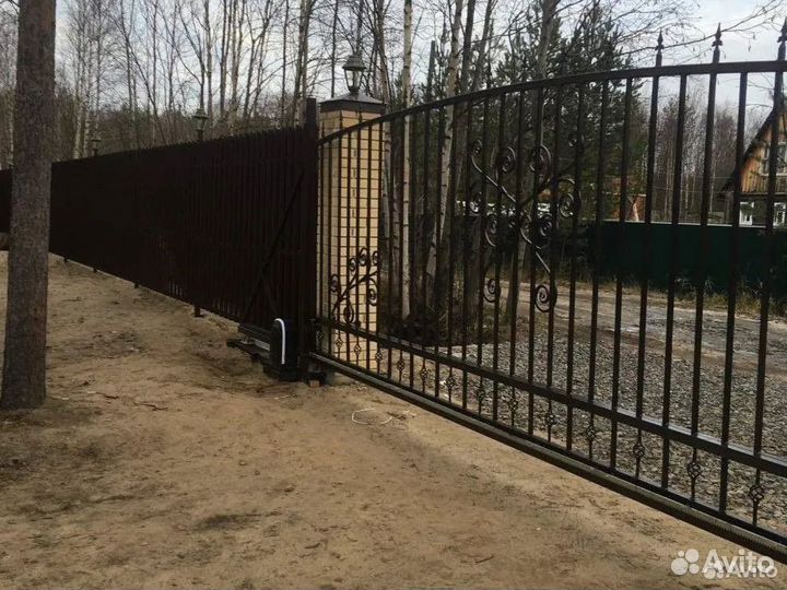 Откатные ворота с монтажом