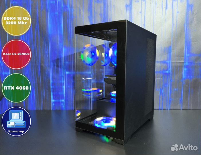 Системник игровой 2670V3-RTX4060-16DDR4-UDR7489-X99