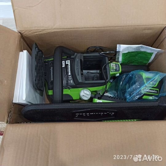 Аккумуляторная цепная пила greenworks 40В