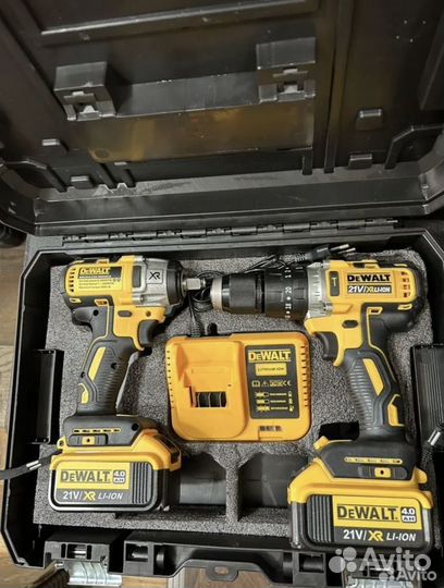 Аккумуляторный набор dewalt 2в1 гайковерт+шурик