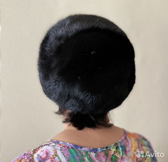 Норковая женская шапка,беретка