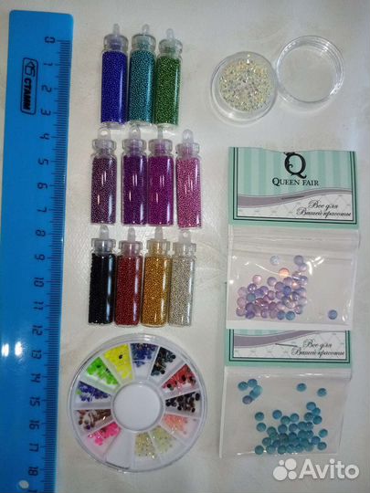 Бульонки, стразы для ногтей, маникюра, рукоделия