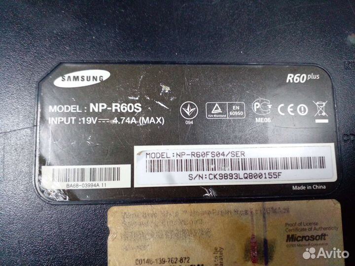 Корпус Samsung NP-R60S