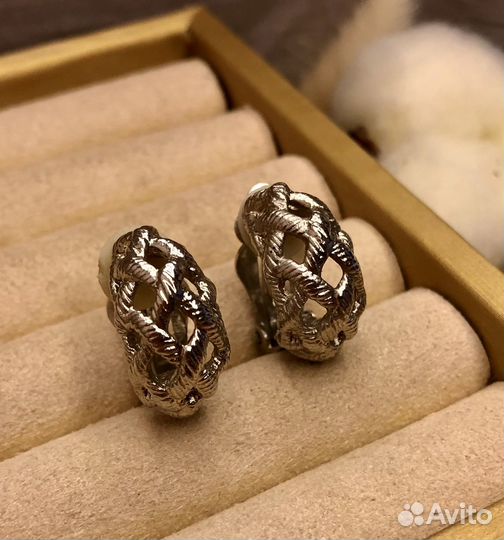 Клипсы винтаж плетенка
