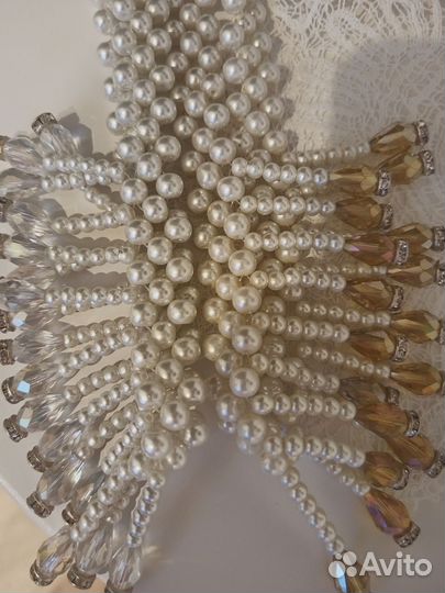 Колье искусственный жемчуг стекло
