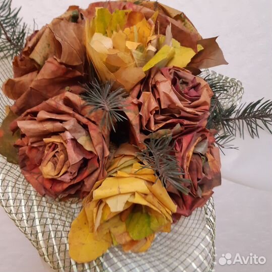 Букет из листьев(поделка в школу)