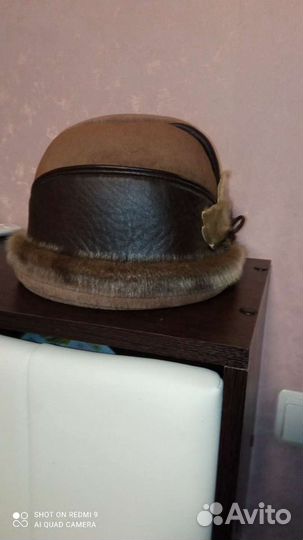 Шляпа Новая: Замша,Кожа,отделка Мех Нерпы