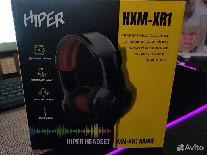 Компьютерная гарнитура hiper Range HXM-XR1, black