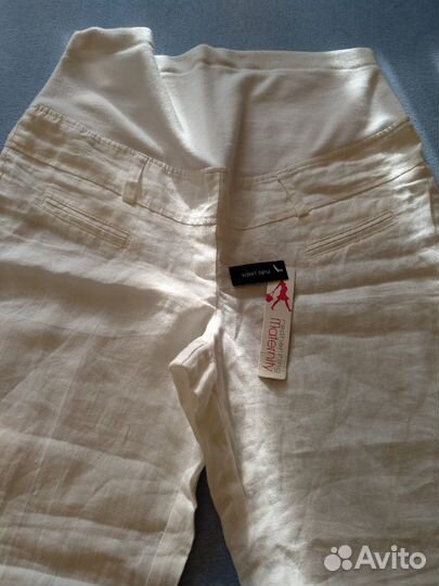 Льняные брюки для беременных новые