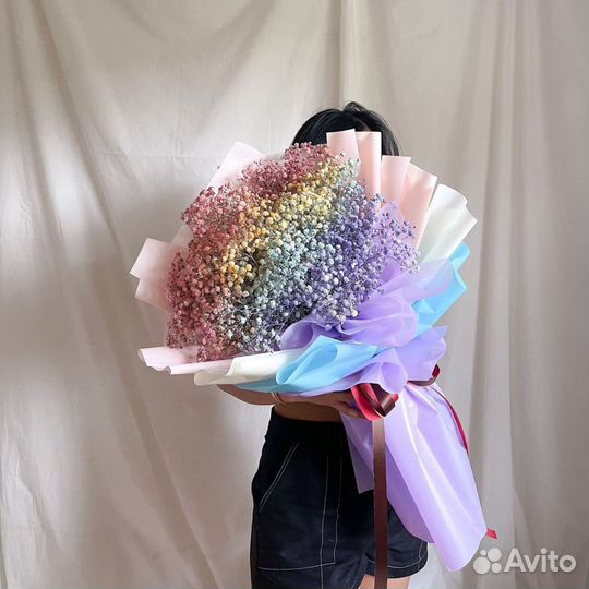 Радужная Гипсофила. Цветы. Букеты