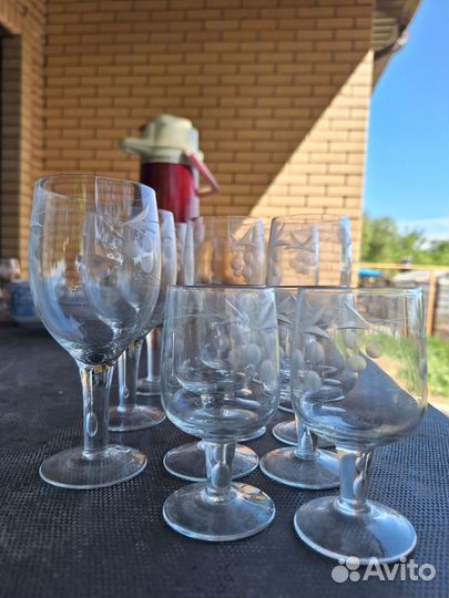 Набор бокалы и стопочки ретро