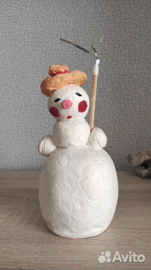 Ватная игрушка Снеговик. СССР