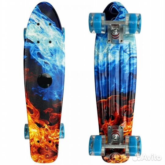 Пенниборд, колеса пу светятся, 55см