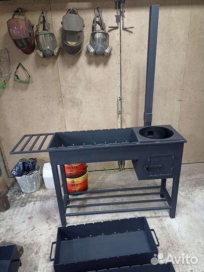 Мангал с печью под казан