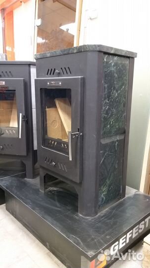 Печь Камин Брандербург в камен. облицовке Змеевик