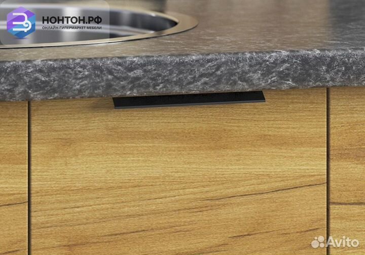 Кухня Стоун 2.0 м белый / камень темно-серый / ака