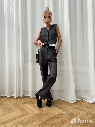 Стильные брюки Miu Miu в полоску