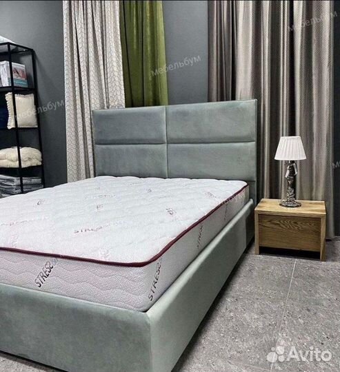 Кровать с мягким изголовьем 160 200 без матраса