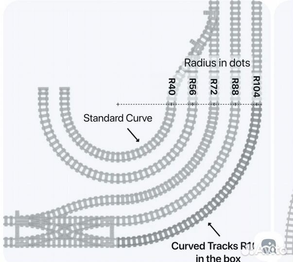 Поворотные рельсы R 104 Новинка аналог Лего
