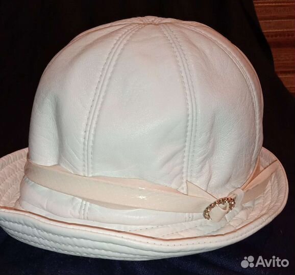 Шляпка шапка женская кожа