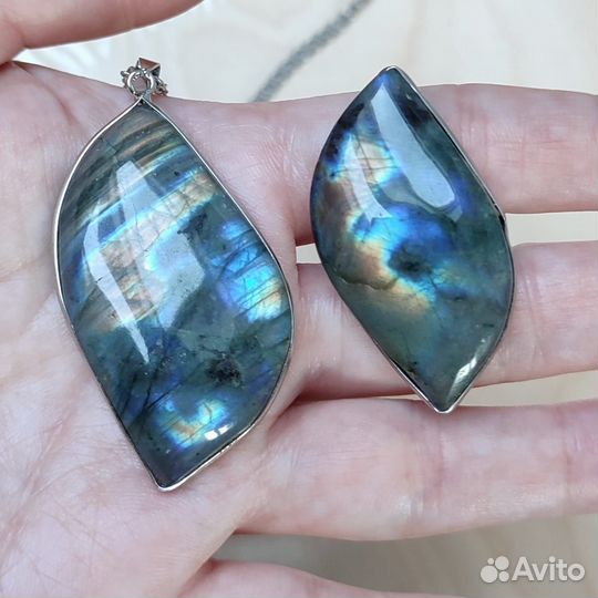 Лабрадорит комплект украшений