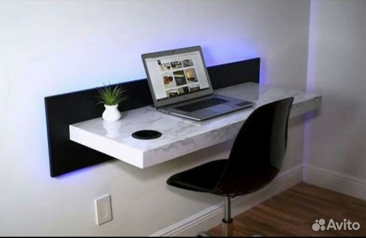 Подвесной компьютерный стол с подсветкой