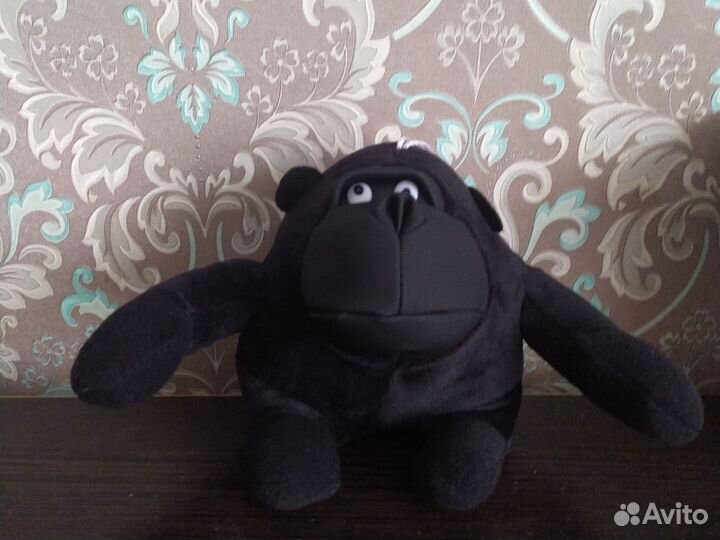 Обезьяна плюшевая с мордой из кожи