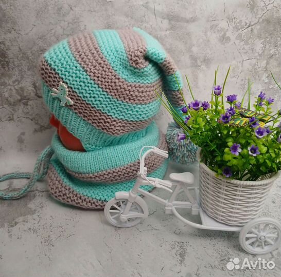 Комплект шапка и снуд 47-51см