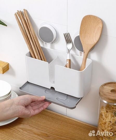 Стакан держатель для ванной и кухни пластик