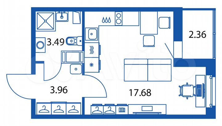 Квартира-студия, 26,3 м², 8/12 эт.
