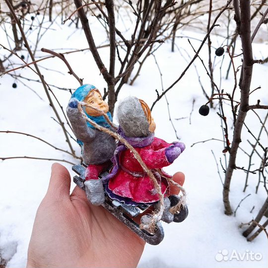 Ватные елочные игрушки