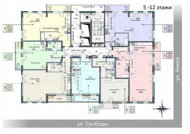 3-к. квартира, 54,8 м², 9/12 эт.