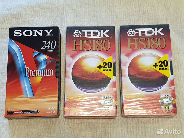 Новые видеокассеты TDK E-180 hsen, sony E-240 VG