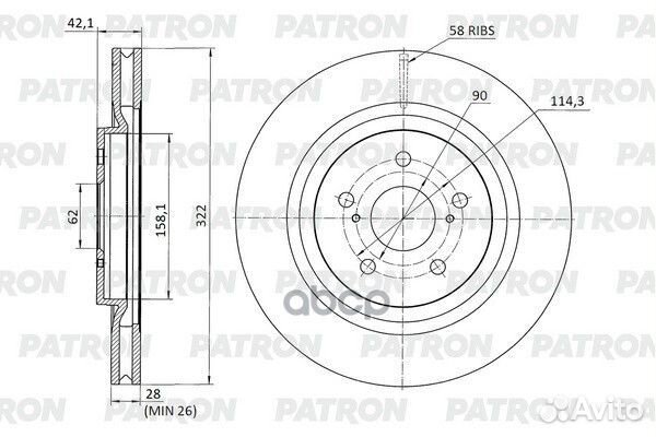Диск тормозной пер. geely Emgrand GT 16- PBD1327