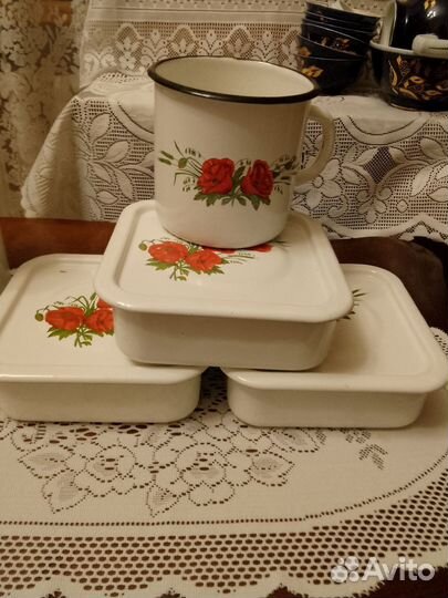 Наборы посуды эмаль СССР