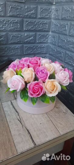 Мыльные розы в коробке