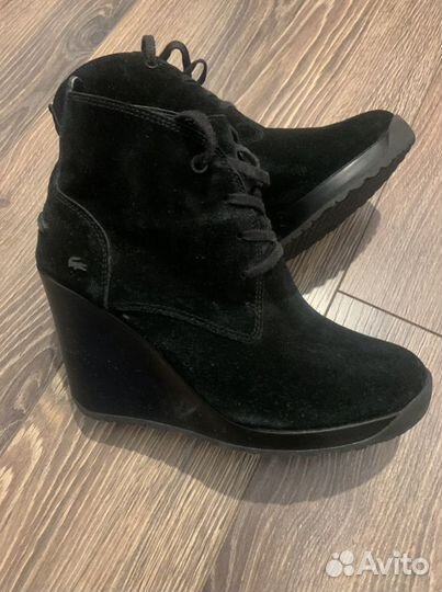 Ботильоны женские черный замшевые lacoste 39 разме