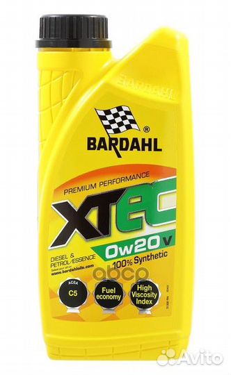 Bardahl xtec 0W20 V SN C5 Масло моторное синт