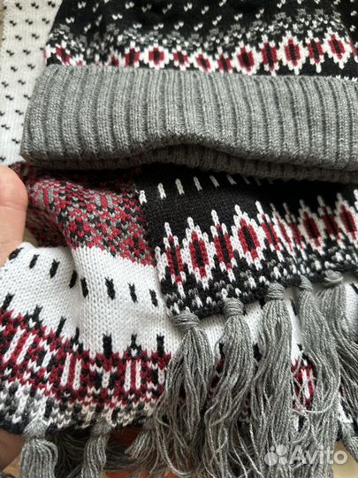 Набор шапка и шарф мужской разные Новые
