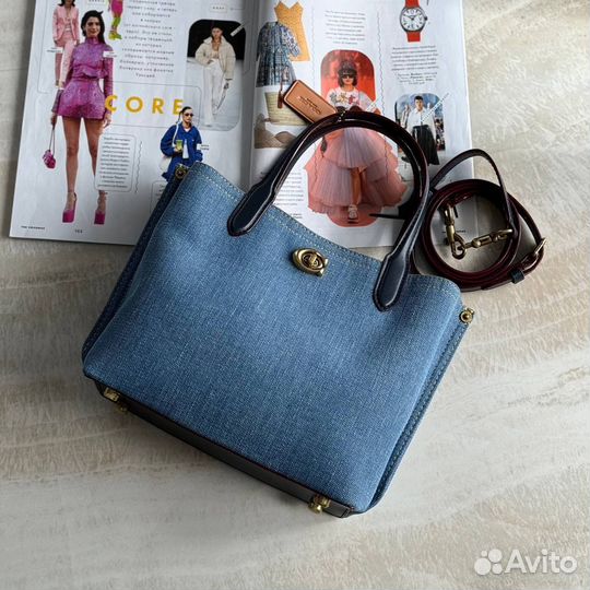 Сумка шопер Coach jeans Willow tote bag