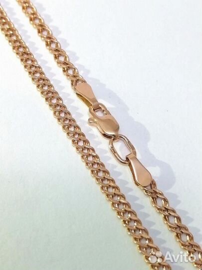 Золотая цепочка Двойной ромб из красного золота 58