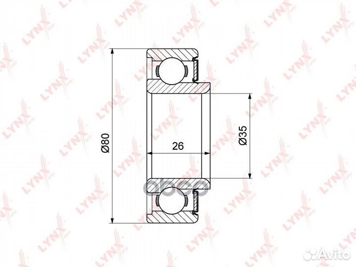 Комплект подшипника полуоси зад WB1498 lynx