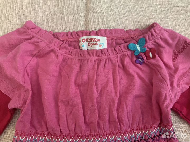 Розовое детское платье для девочки 2 года oshkosh