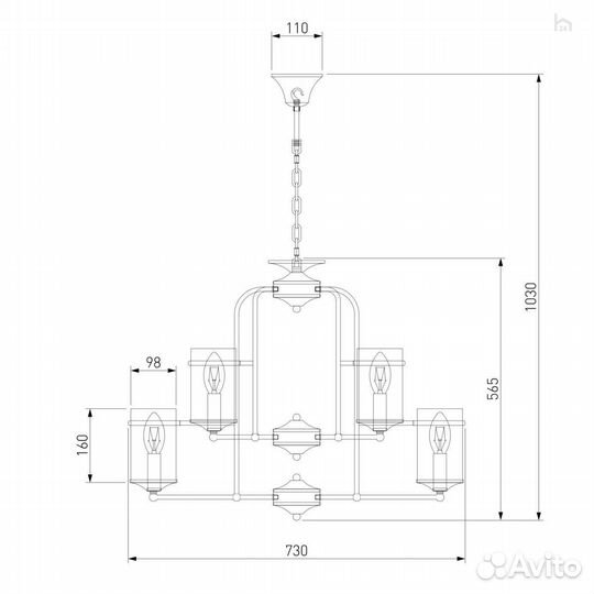 Подвесная люстра Eurosvet 60040/9 античная бронза
