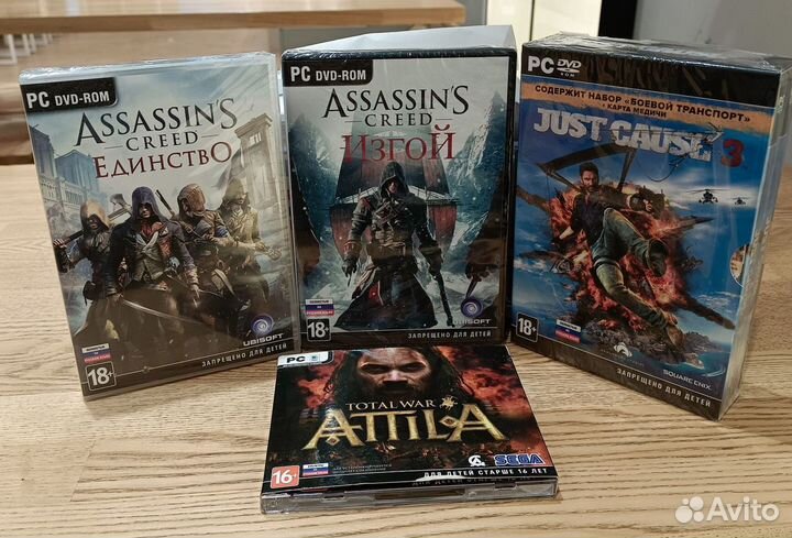 Диски на PC,новые Atilla, Assassin's creed