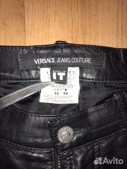 Штаны versace кожаные