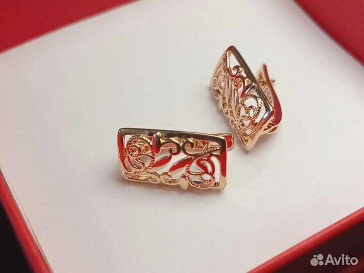 Серьги под золото, 925 SL